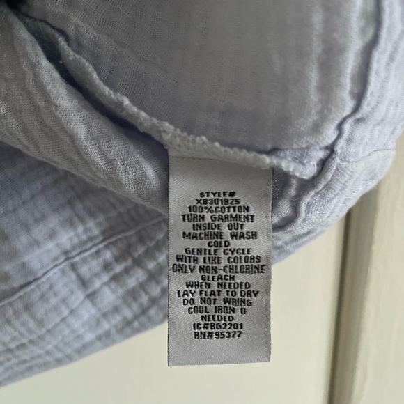 Blue Gauze Square-Neck Blouse - Picture 5 of 5